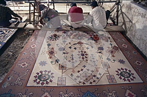 Hand loom Carpet weavers of Jaipur India