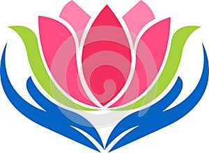 Hand lotus logo photo