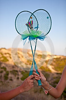 Hand made badminton rackets