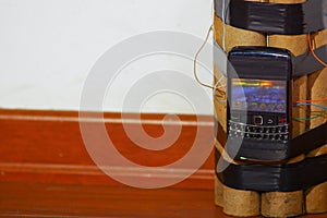 Hand made bomb with some explosives and a cellphone