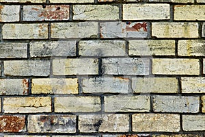Hand Made Bricks in Old Wall, Background Pattern