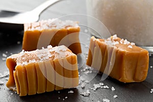 Hand made caramel toffee pieces with sea salt