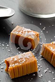 Hand made caramel toffee pieces with sea salt