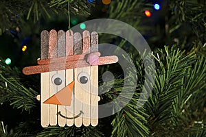 Hand made Christmas decoration on the tree