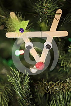 Hand made Christmas decoration on the tree