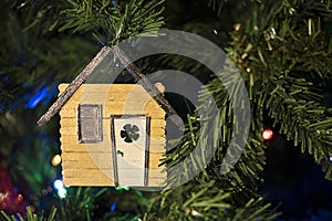 Hand made Christmas decoration on the tree