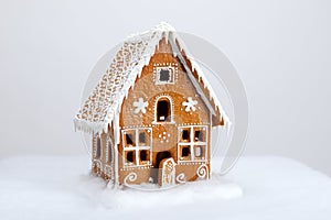 The hand-made eatable gingerbread house