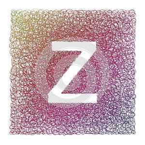 Hand made letter Z drawn with graphic pen on white background - High resolution images