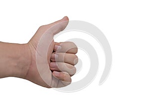 Hand made okay sign and isolated white background