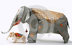 Hand made origami elephant