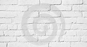 Hand made painted white brick wall close-up, loft. Qualitative background or texture.