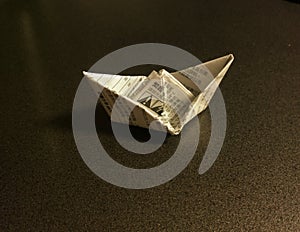Hand made paper boat craft