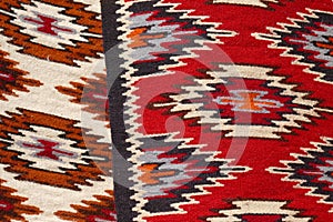 Hand made rug. Colorful surface, texture of traditional woolen a