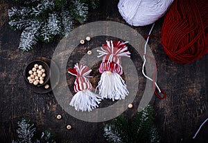 Hand made Scandinavian nisse or Santa Claus