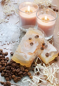 Hand-made soap, bath salt, candles & coffee beans