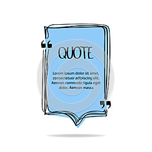 Hand made speech bubble. Quote frame, big set. Freehand text quotes. Empty colored text box templates, quote bubble, quotation