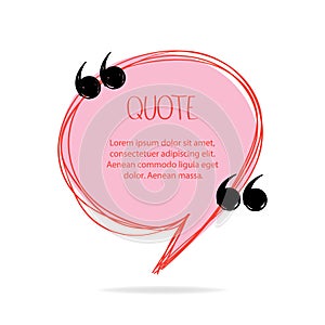 Hand made speech bubble. Quote frame, big set. Freehand text quotes. Empty colored text box templates, quote bubble, quotation