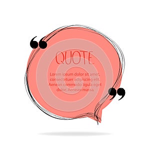Hand made speech bubble. Quote frame, big set. Freehand text quotes. Empty colored text box templates, quote bubble, quotation