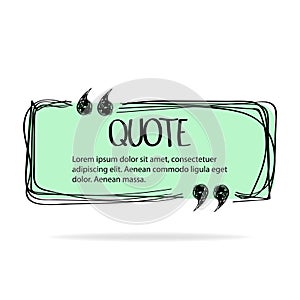 Hand made speech bubble. Quote frame, big set. Freehand text quotes. Empty colored text box templates, quote bubble, quotation