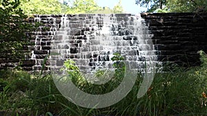 A hand-made stone wall at an old gristmill in virginia