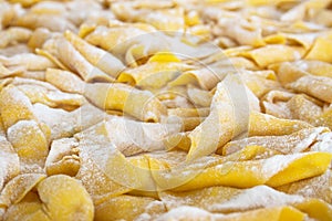 Hand made typical italian pasta named garganelli photo