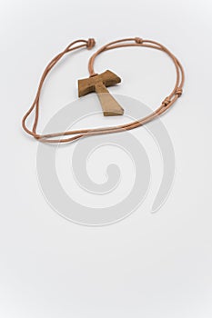 hand made wooden tau cross pendant - Greek letter tau