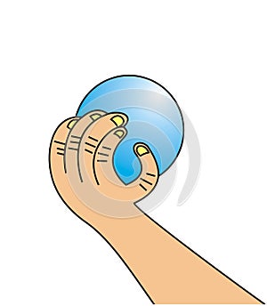 Hand with a magic ball