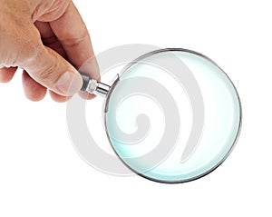 Hand And Magnifying Glass