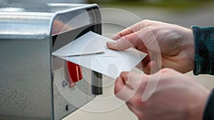 A Hand Mailing a Letter.AI generated image