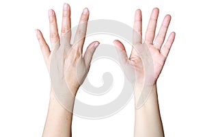 Hand make five sign