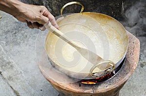 Hand make sugar syrup