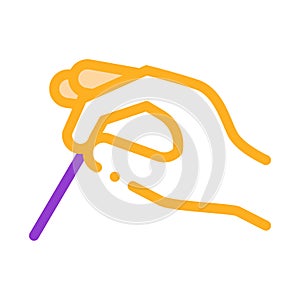 Hand making acupuncture icon vector outline illustration