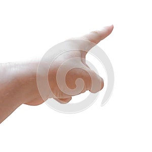The hand of a man doing a hand pointing