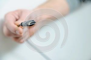 The cable plug hdmi.