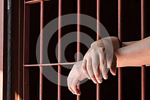 Hand of man in jail