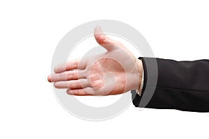 Hand of man ready for handshake