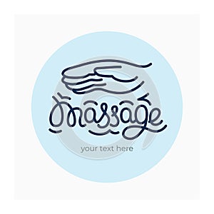 Hand massage logo. Icon for reflexology.
