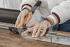 hand of master glassmaker in a workshop