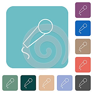 hand microphone with cord outline rounded square flat icons