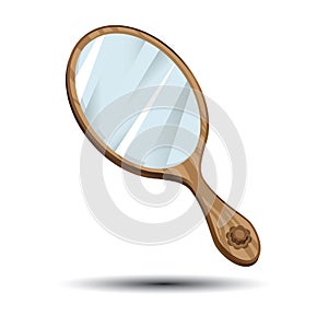 Hand mirror. Vector illustration decorative background design