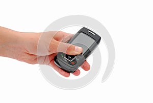 Hand with mobile phone