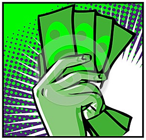 Hand with money isolated