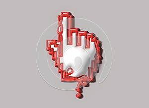 Hand Mouse Cursor 3d illustration Design