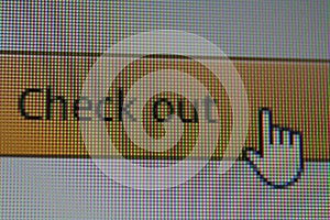 Hand mouse cursor on Check out button on Internet Browser