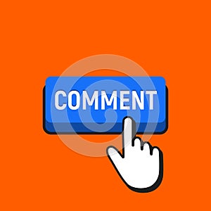 Hand Mouse Cursor Clicks the Comment Button.