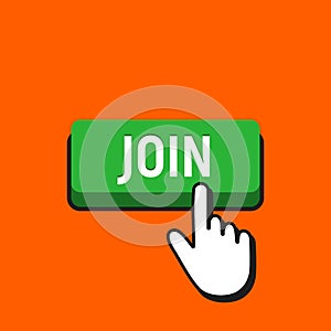 Hand Mouse Cursor Clicks the Join Button.