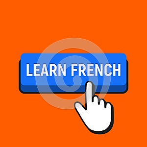 Hand Mouse Cursor Clicks the Learn French Button.
