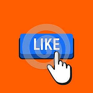 Hand Mouse Cursor Clicks the Like Button.