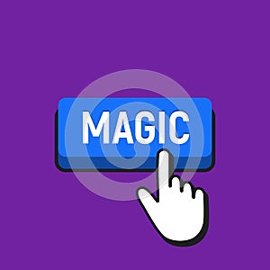 Hand Mouse Cursor Clicks the Magic Button.