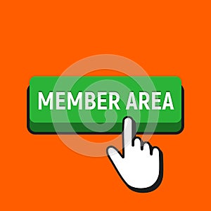 Hand Mouse Cursor Clicks the Member Area Button.